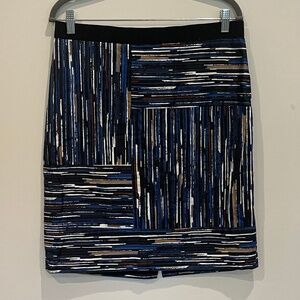Ann Taylor Blue Retro Pencil Skirt Size 8P